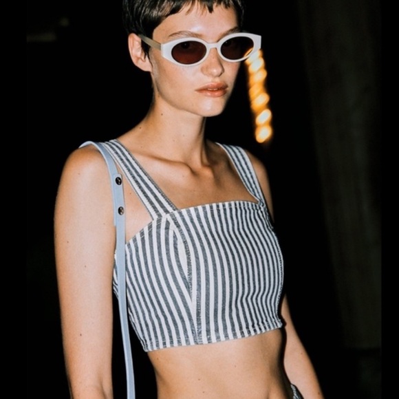 ZARA Retro Style Railroad Crop Top - Picture 2 of 10